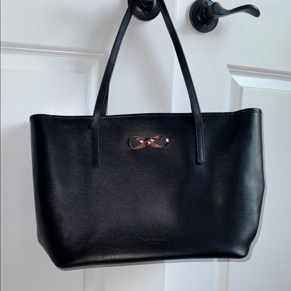 Ted Baker Black Tote with Rose Gold Accent